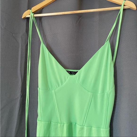 NWT Zara Green Bustier Maxi Dress - Picture 4 of 8